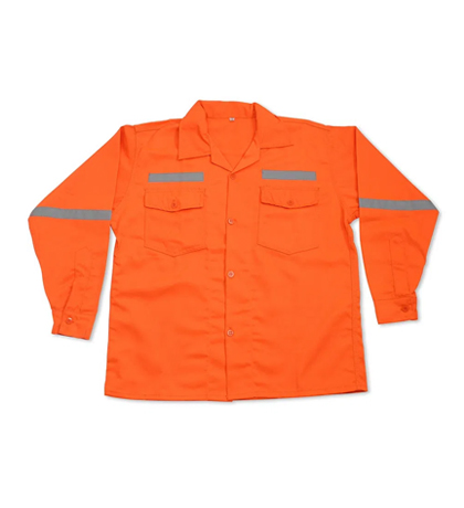 CAMISA STANDAR DRIL CON CINTA REFLECTIVA NARANJA 1&quot;